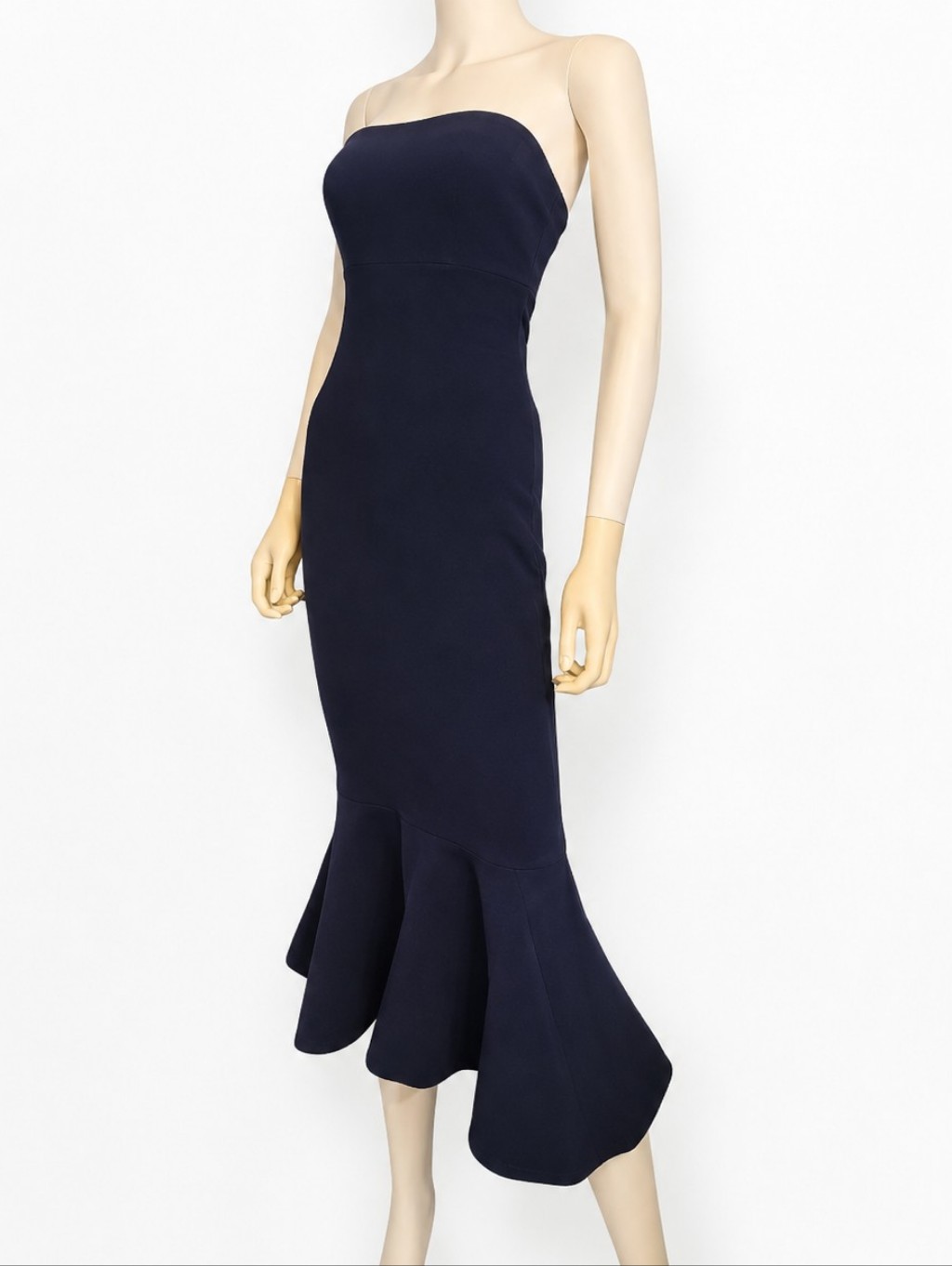 Cinq A Sept | Navy Strapless Mermaid Midi Dress Size 0